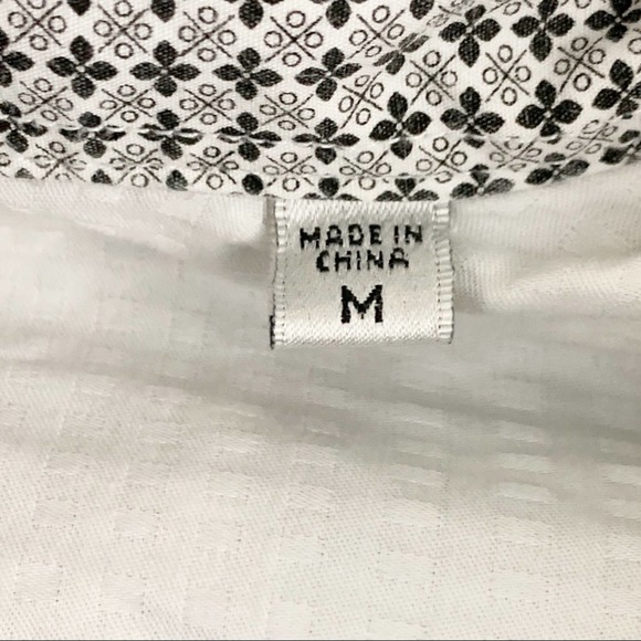 Bugatchi Black and White Button Down Shirt M - Picture 5 of 13